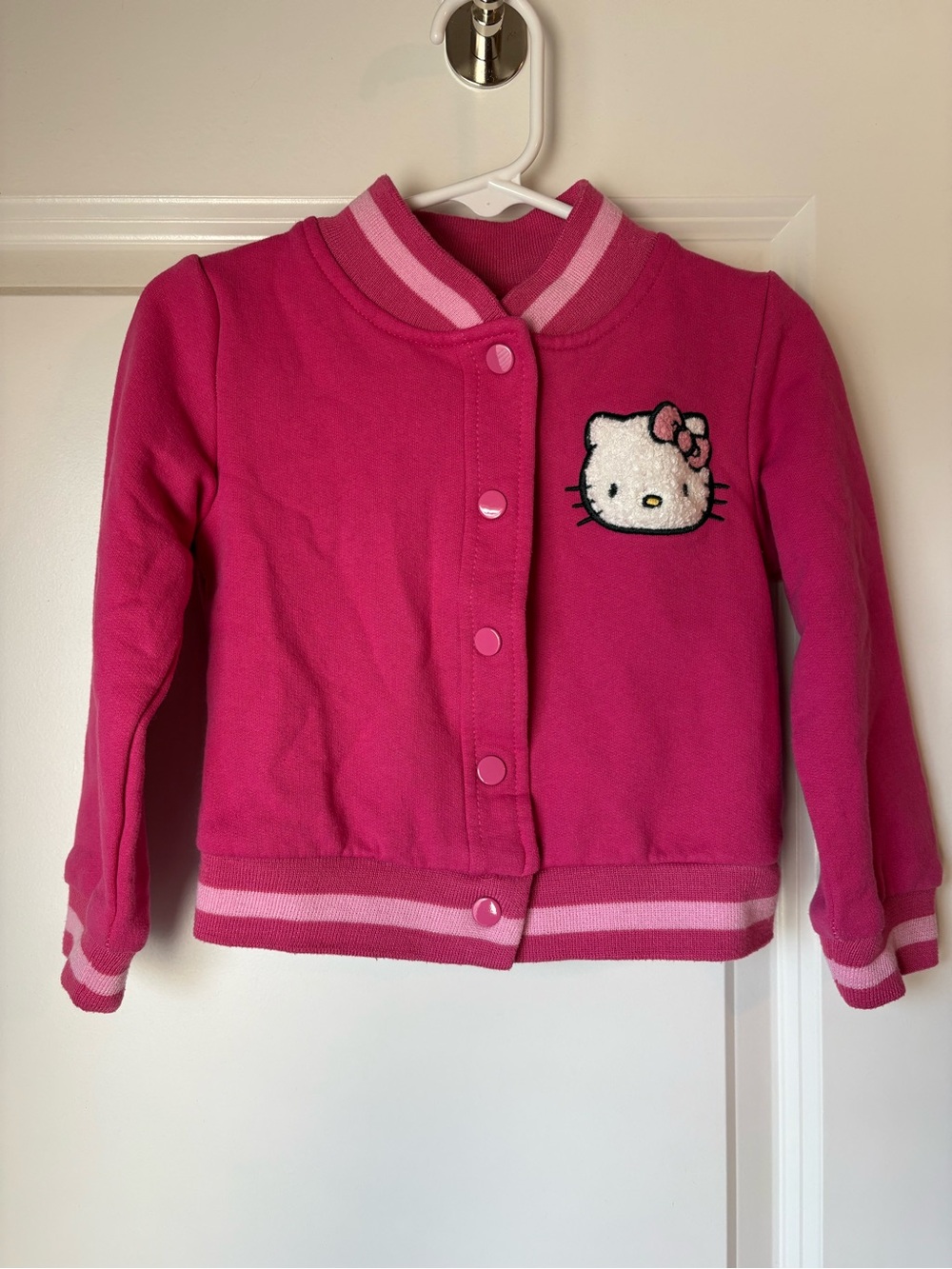 Hello Kitty Girls Hot Pink & Light Pink Snap-Front Jacket